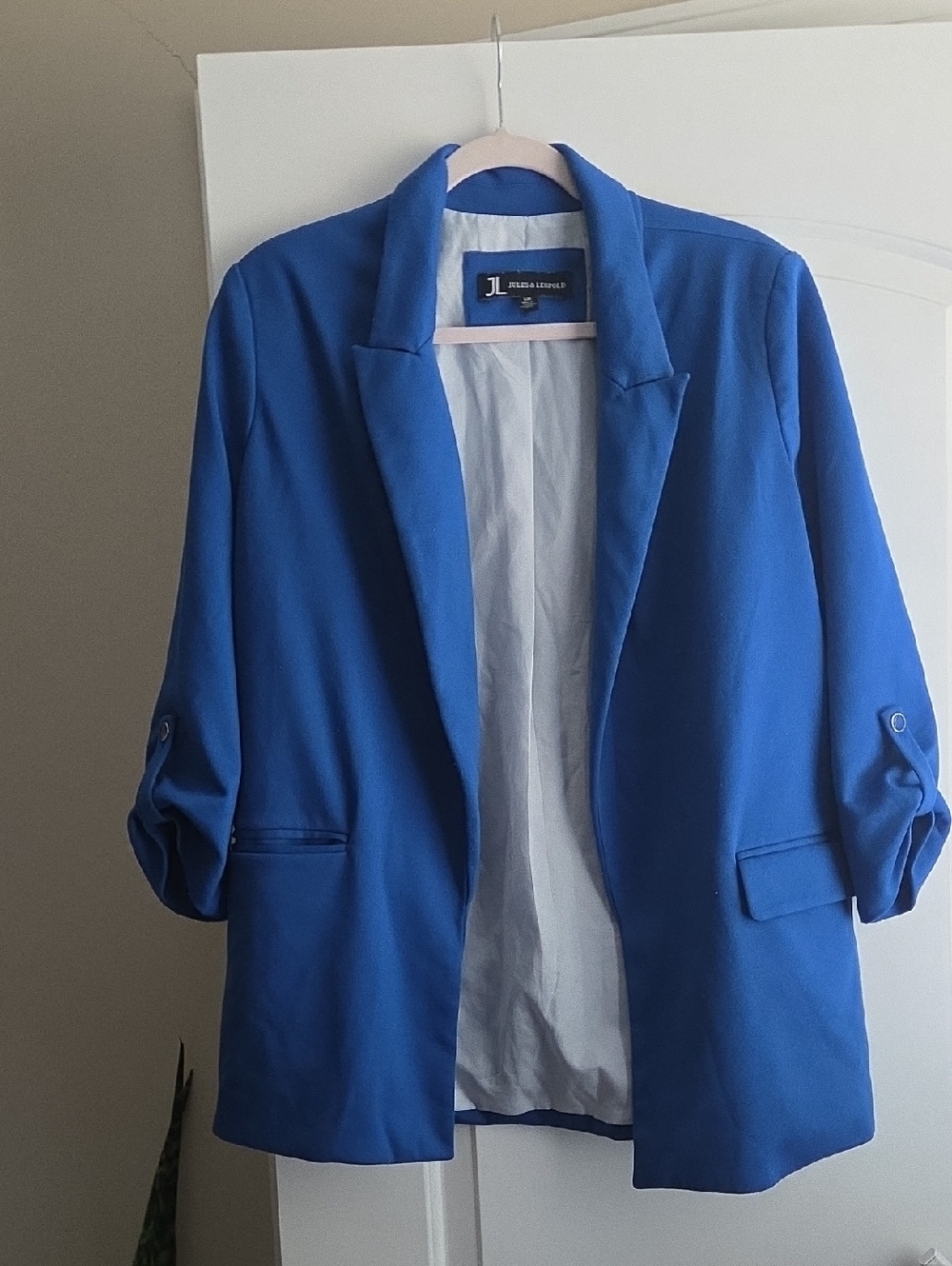 Jules & Leopold Vibrant Blue Open-Front Blazer